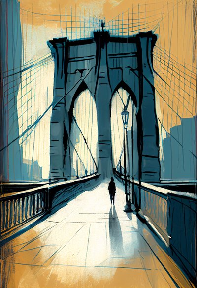 Croquis abstrait du pont de Brooklyn - F. Abderrahim