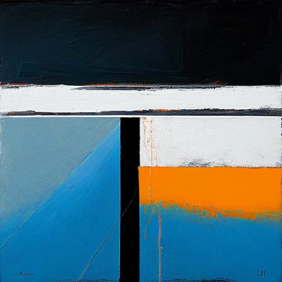 Couches de coups de pinceau épais texturés abstraits - F. Abderrahim