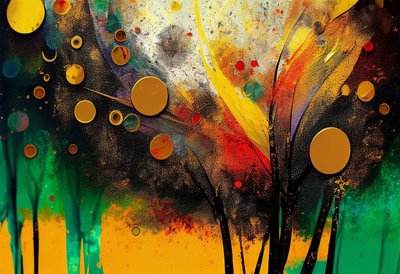 Murmures automnaux : Une toile numérique de nature abstraite - F. Abderrahim