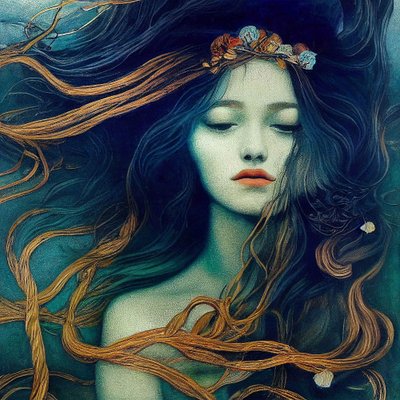 Belle fille avec cheveux dansant dans le vent - F. Abderrahim