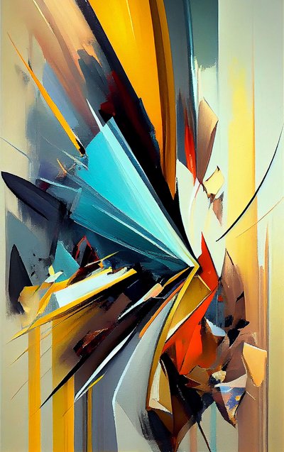 Cercles abstraits multicolores sur toile - F. Abderrahim