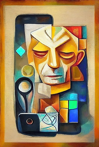 Art inspiré de Picasso, peinture surréaliste abstraite - F. Abderrahim