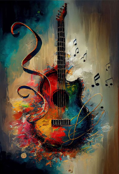 Symphonie en couleur : Art abstrait inspiré par la musique - F. Abderrahim