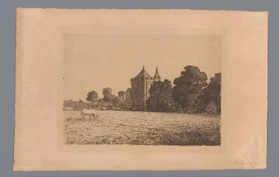 Vue du château Brederode depuis un pré - jonkheer Barthold Willem Floris van Riemsdijk