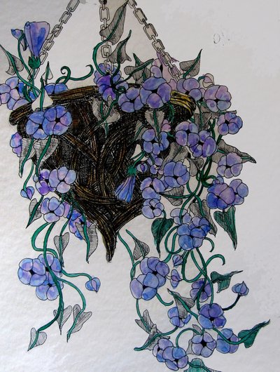 Fleurs suspendues, 2014 (aquarelle, encre) - linda arthurs