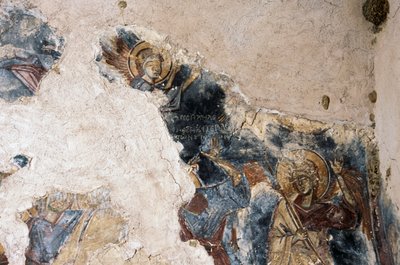 Ange et saint (détail), fresque dans l