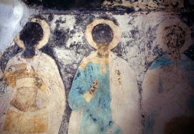 Figures de saints, fresque au monastère de Taxiarhis Mihail Roukouniotis, Panormitis, île de Symi, Grèce - Unbekannt Unbekannt