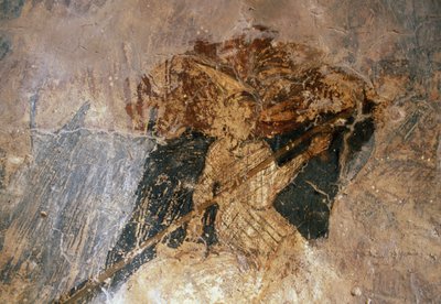Homme à cheval, fresque dans l