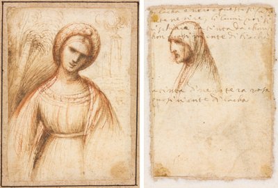 Dame dans un paysage (recto); Profil d