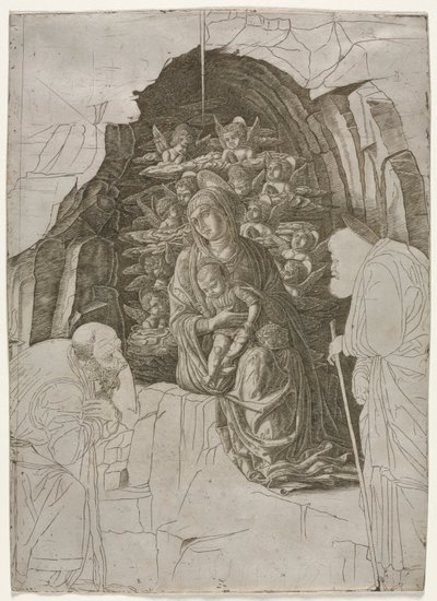 Vierge et Enfant dans la grotte - probably by the so called Premier Engraver