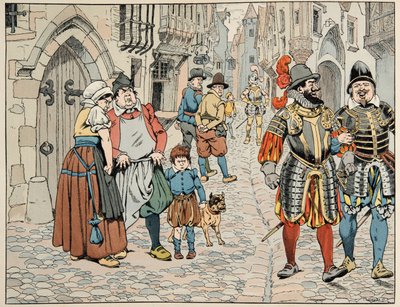 Illustration tirée du livre "Le bon roy Henri", illustrée par Jacques Marie Gaston Onfray de Bréville dit JOB (1858-1931) : Les Parisiens voient d