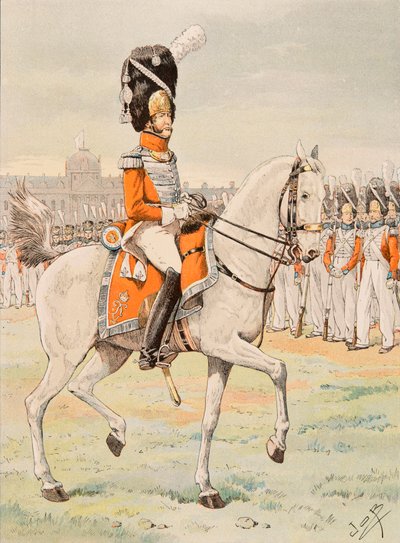 Uniforme des troupes françaises à travers les âges : officier de la garde royale suisse - pseudonym for Onfray de Breville Jacques Job