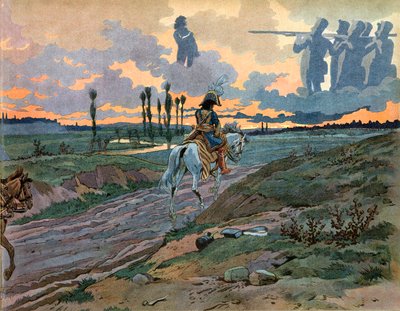 Joachim Murat retournant à Naples après la défaite de Leipzig en 1813 - pseudonym for Onfray de Breville Jacques Job