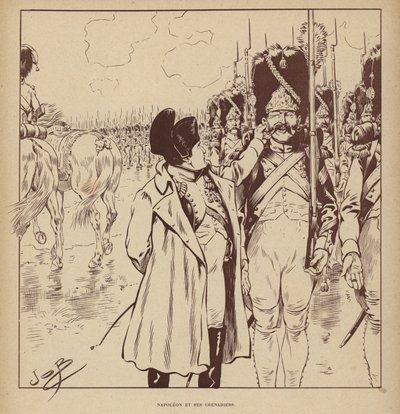 Napoléon et ses grenadiers (lithographie) - pseudonym for Onfray de Breville Jacques Job