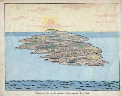 Il était une fois une île parfumée appelée Corse - lithographie de Job (Jacques Onfroy de Bréville) dans « Le Grand Napoléon des Petites Enfants » 1893 - pseudonym for Onfray de Breville Jacques Job