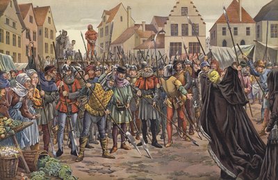 Marie, duchesse de Bourgogne, plaidant auprès du peuple de Gand pour la vie de deux conseillers de son père qui avaient correspondu avec le roi Louis XI de France - pseudonym for Onfray de Breville Job