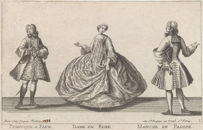 Perruque à Face/Dame en Robe/Manche en Pagode - published by Jacques Chéreau