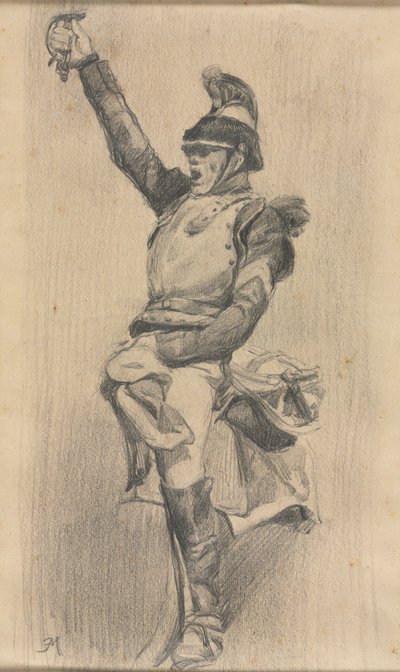 Soldat avec bras levé - studio of A. W. A. Plâté Studio (Ceylonese)
