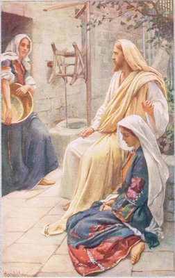 Martha et Mary, illustration tirée de "Women of the Bible", publiée par The Religious Tract Society, 1927 - Harold Copping