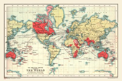 Carte du monde montrant l&39;empire britannique, 1902. - Unbekannt