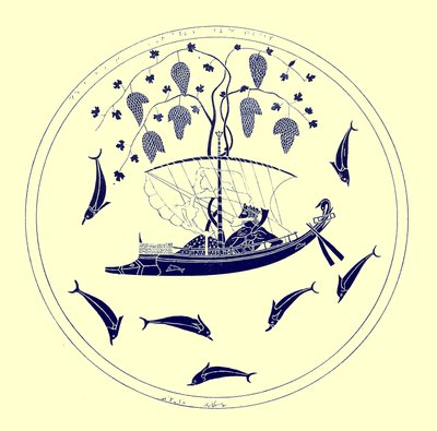 peinture de vase de Dionysos