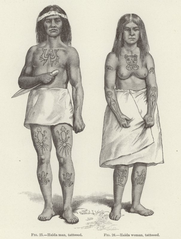 Femme et homme Haida tatoués - (after) American School