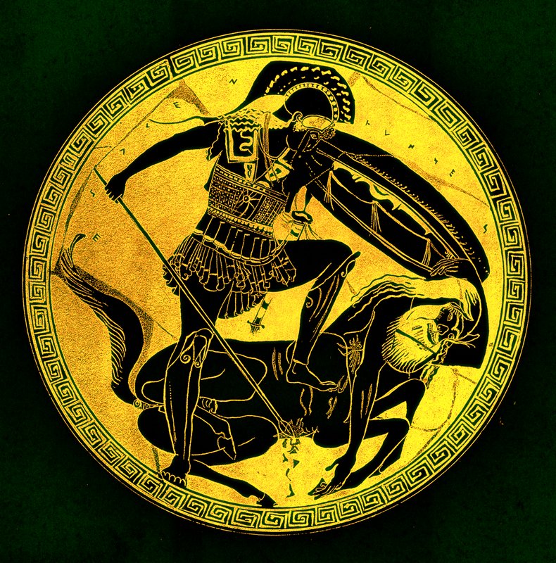 Guerrier et centaure, illustration de 