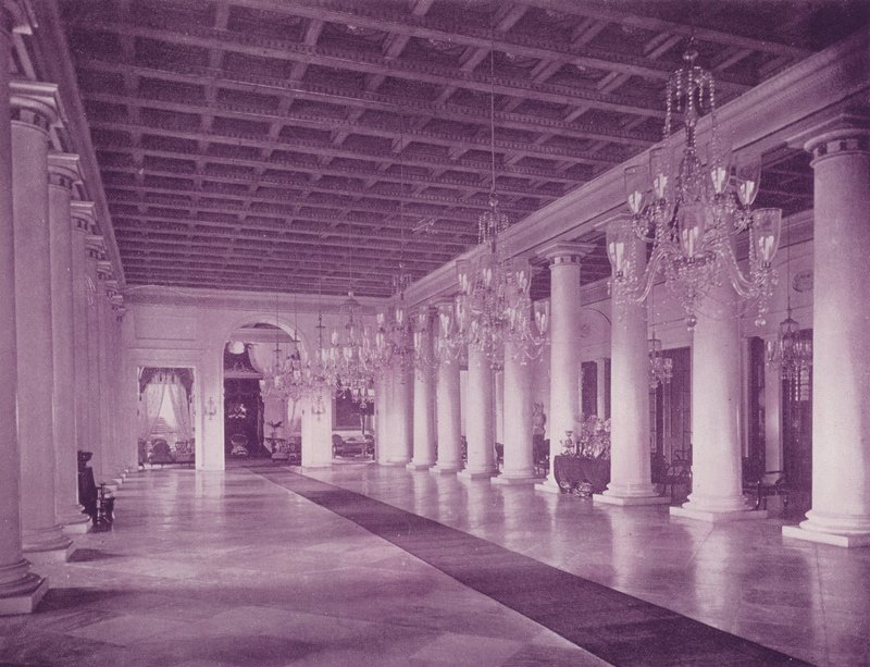 Salle de marbre, Maison du Gouvernement, Calcutta (photo n/b) - (after) English photographer
