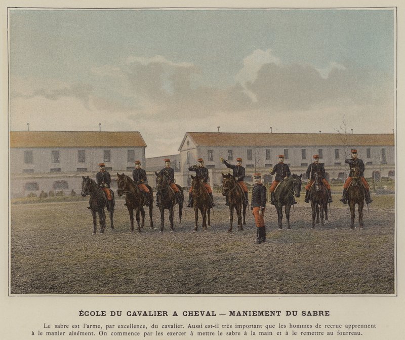 École du Cavalier à Cheval, Maniement du Sabre - (after) French Photographer