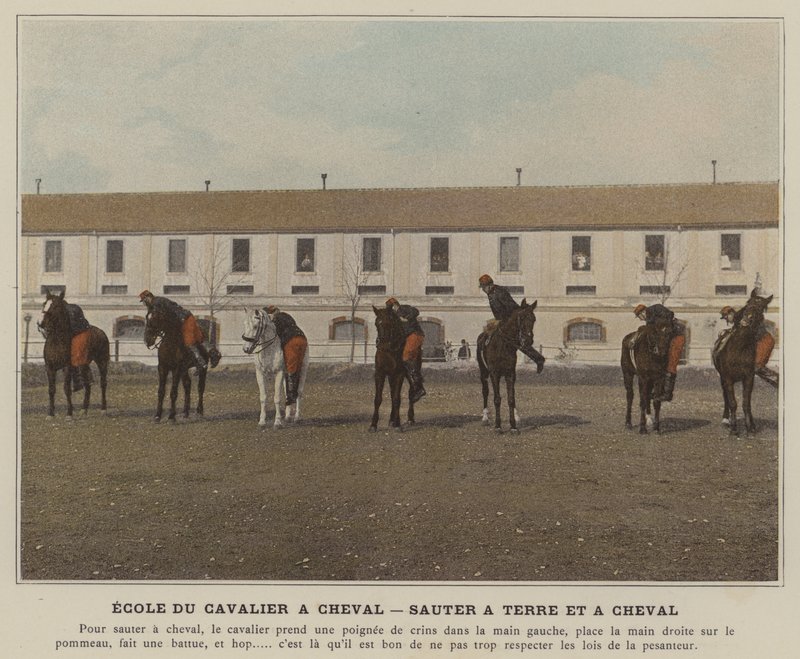 École du Cavalier à Cheval, Sauter à Terre et à Cheval - (after) French Photographer