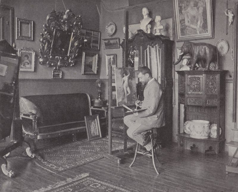 Le peintre français Henri Gervex dans son atelier - (after) French Photographer