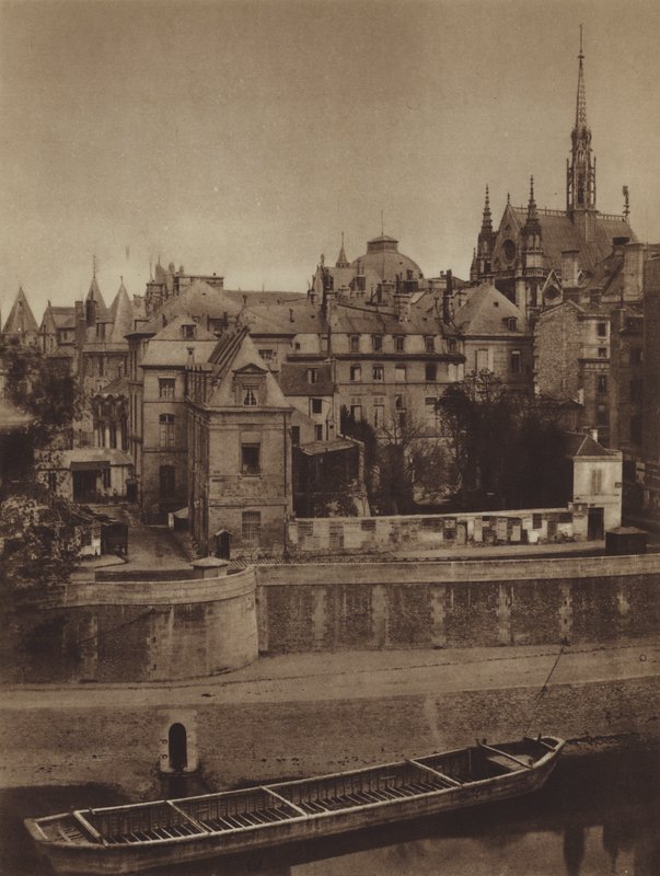 Le Palais de Justice, vu du quai des Orfèvres en 1862 - (after) French Photographer