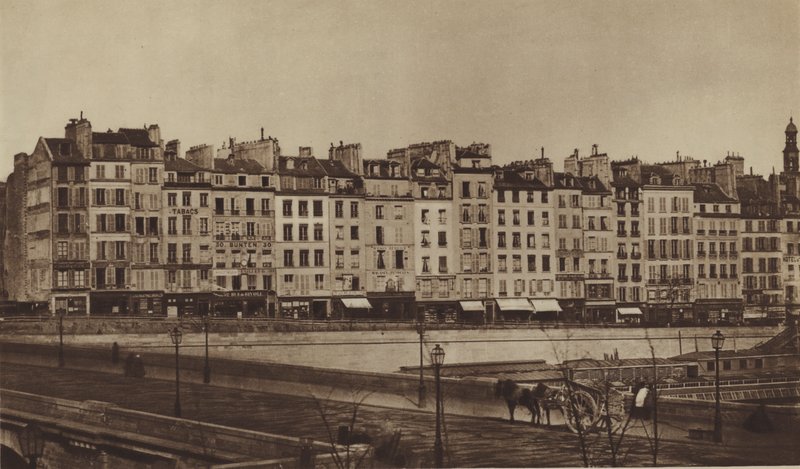 Quai Le Pelletier vers 1855, maintenant partie du quai de Gesvres - (after) French Photographer