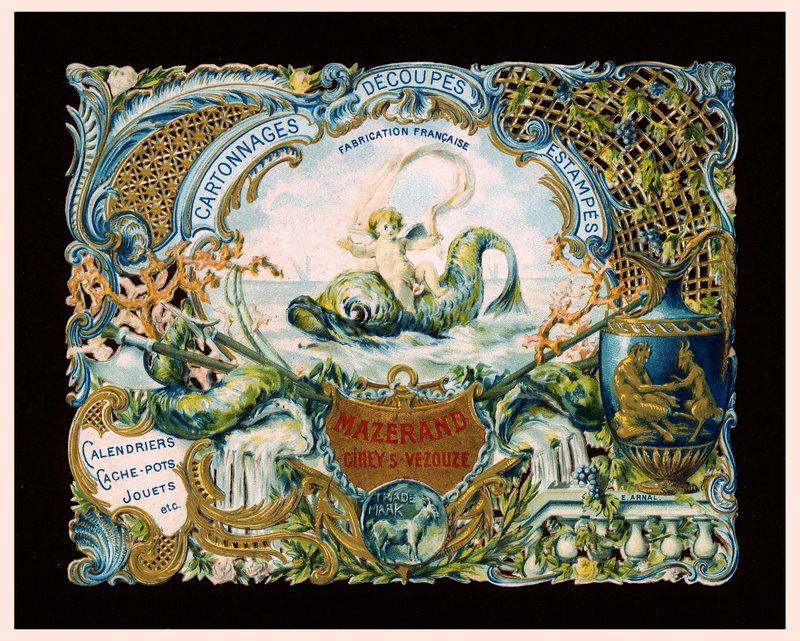 Carte publicitaire pour les imprimeurs Mazerand, Cirey-sur-Vezouze, France - (after) French School