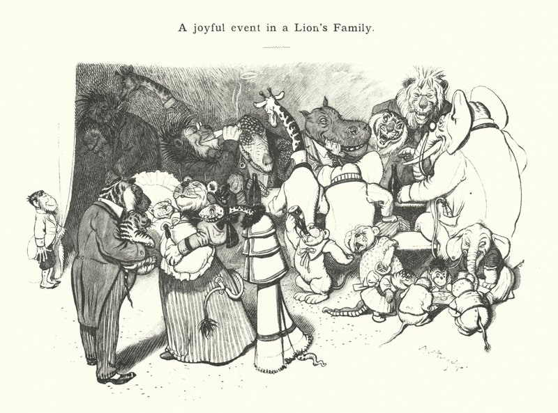 Un événement joyeux dans une famille de lions - (after) German School