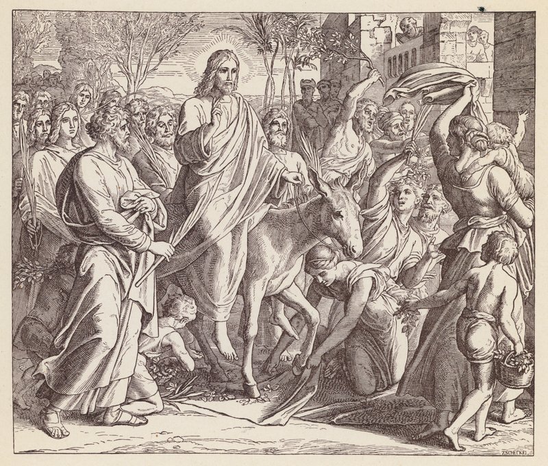 Jésus entrant à Jérusalem - (after) German School