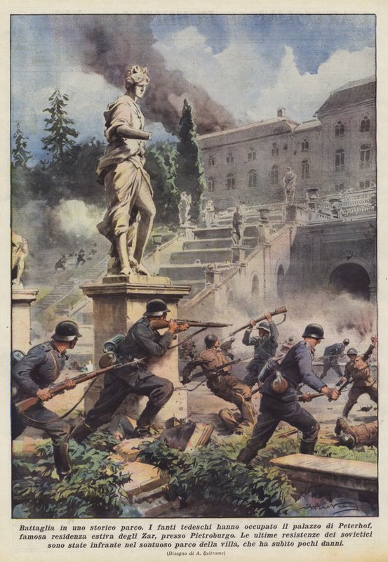 Bataille dans un parc historique - Achille Beltrame