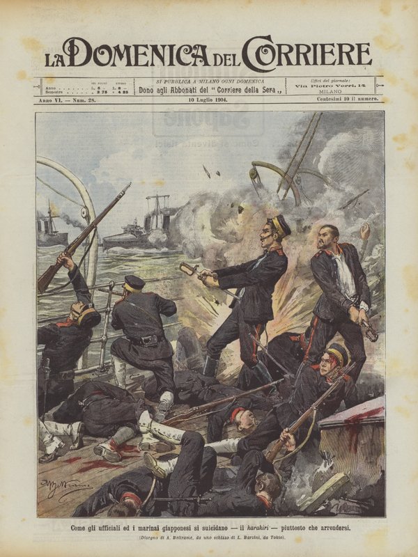 Comment les officiers et marins japonais se suicident, le harakiri, plutôt que de se rendre - Achille Beltrame
