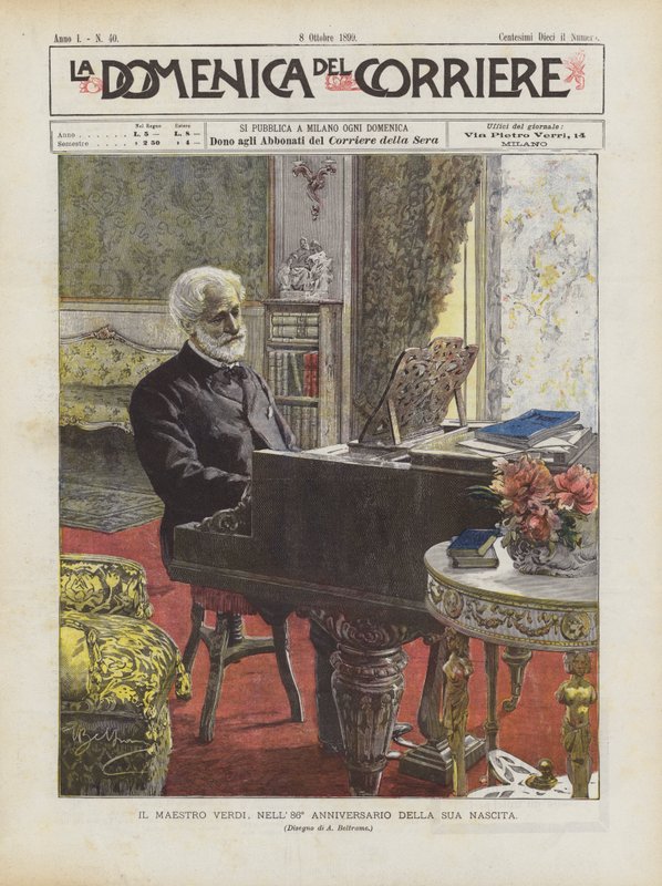 Le maître Verdi, lors du 86e anniversaire de sa naissance - Achille Beltrame