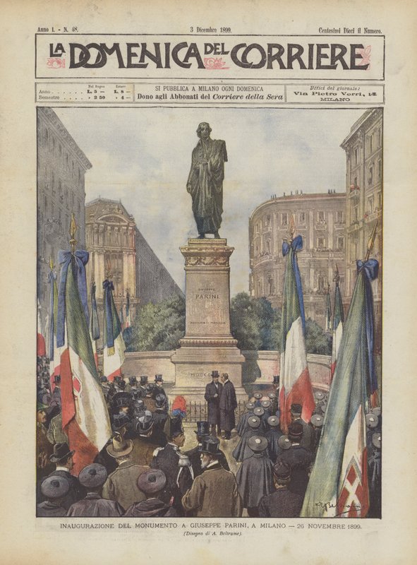 Inauguration du monument à Giuseppe Parini, à Milan, le 26 novembre 1899 - Achille Beltrame