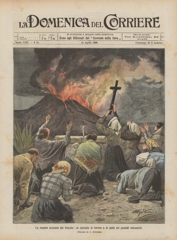 La récente éruption du Vésuve, un épisode de terreur et de piété dans les villages menacés - Achille Beltrame