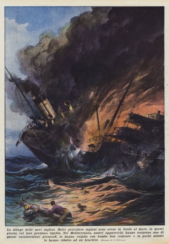 Le massacre des navires anglais - Achille Beltrame
