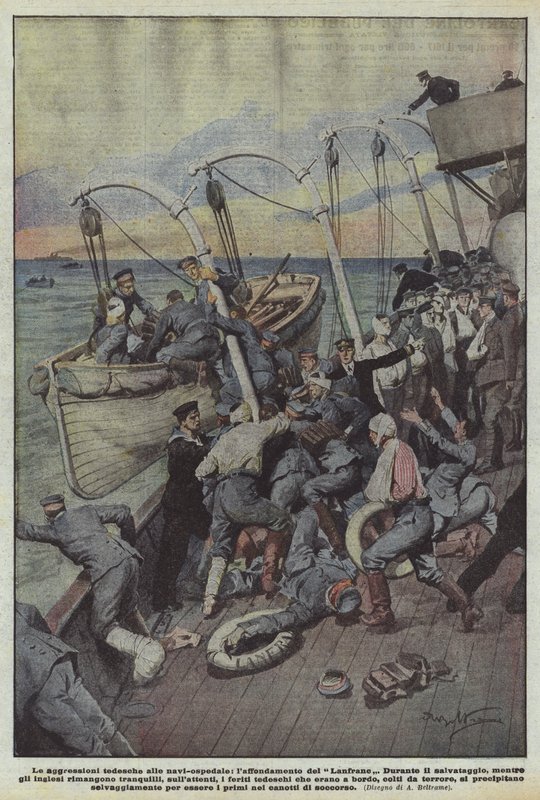 Les agressions allemandes contre les navires-hôpitaux, le naufrage du Lanfrane - Achille Beltrame