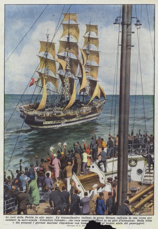 Les voix de la Patrie en haute mer - Achille Beltrame