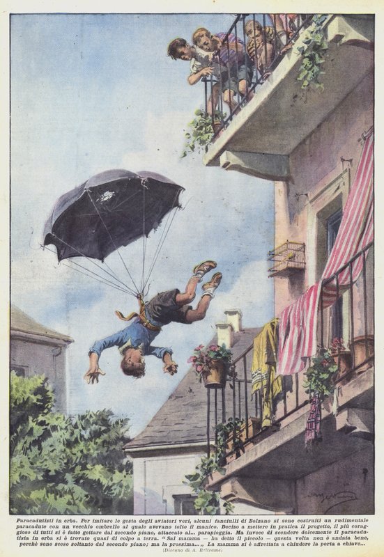 Parachutistes en herbe - Achille Beltrame