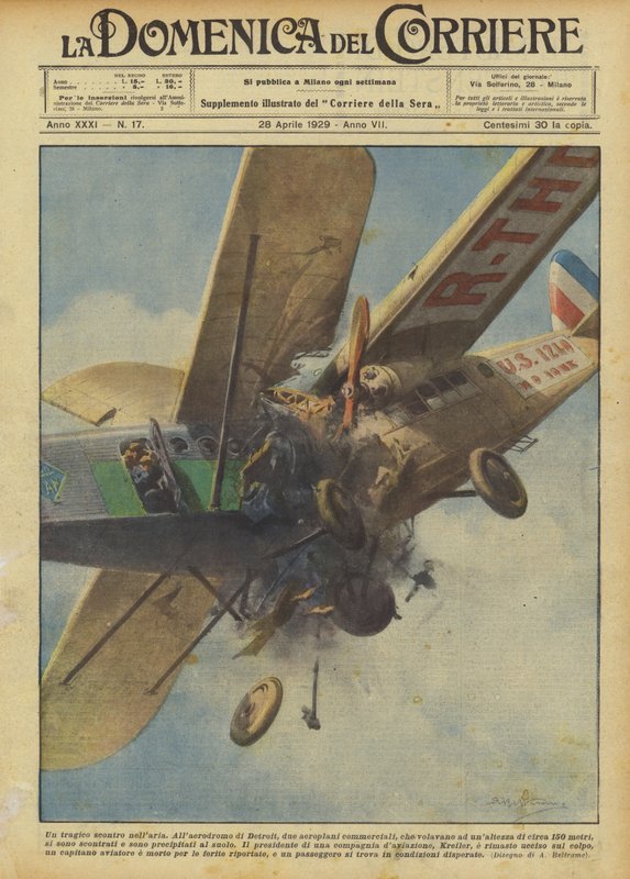 Un tragique affrontement dans les airs - Achille Beltrame