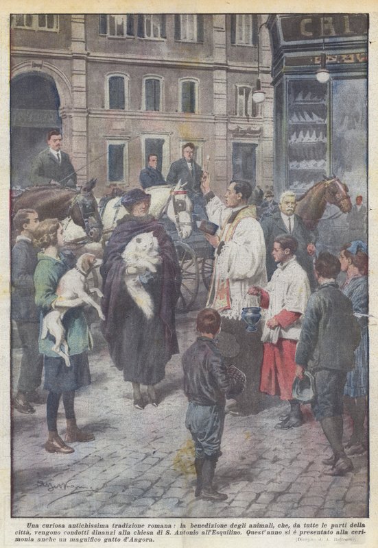 Une curieuse tradition romaine très ancienne, la bénédiction des animaux, qui, de toutes parts ? - Achille Beltrame
