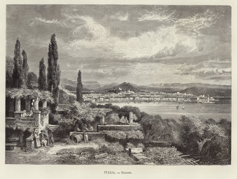 Italie - Trieste. Gravure par A Clos - Adolf Closs