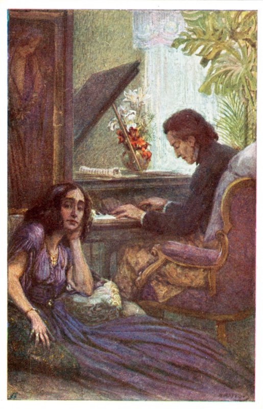 Musicien et compositeur, Frédéric Chopin, avec George Sand par Adolf Karpellus - Adolf Karpellus