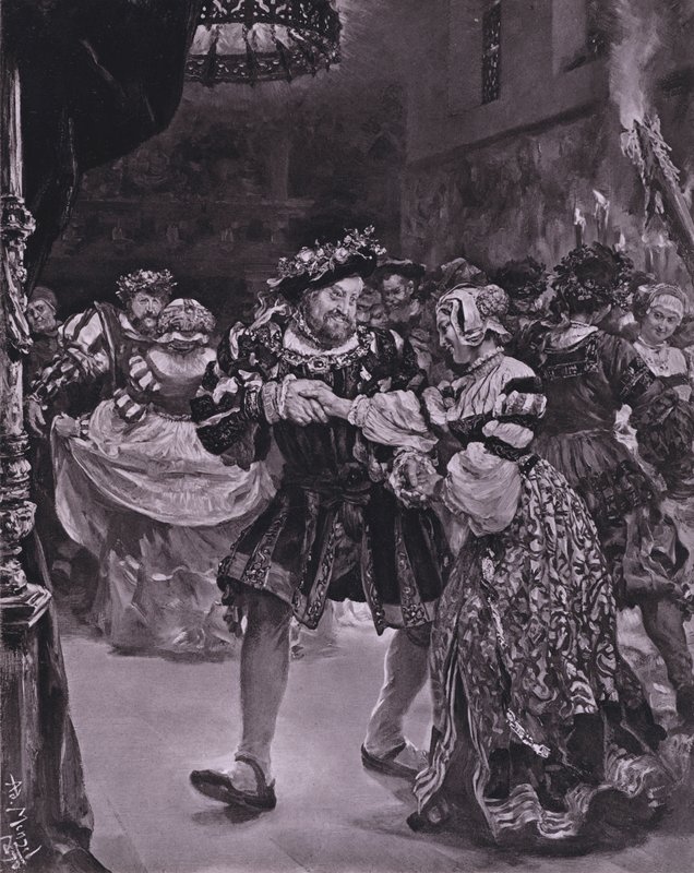 Scène de Henry VIII de Shakespeare (Acte I, Scène 4) - Adolph Friedrich Erdmann von (after) Menzel